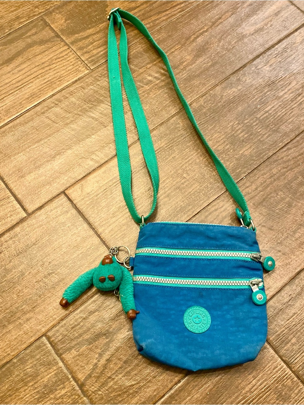 Kipling Crossbody Bag Blue Green Alvar Nylon